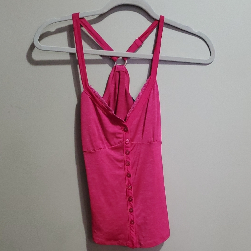 Boy Jeans Pink Button-Down Halter Top Size Small